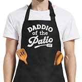 SANDJEST Grill Aprons for Dad Men Father Husband Dad Apron with Pockets - Dads Gifts from Daughter Son on Birthday Christmas Valentines