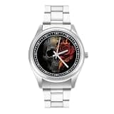 FodPand Analog Men Stainless Steel Band Watch Big Face Silver Wristwatch