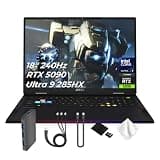 msi Raider 18 HX 18" QHD+ 240Hz Gaming Laptop, Intel Core Ultra 9 285HX, 64GB RAM, 3TB Storage (2TB SSD&1TB Dock), RTX 5090 24GB GDDR7, 24-Zone RGB Keyboard, Copilot, Wi-Fi 7, Win 11, Black