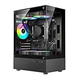 ALNERUZL Gaming PC Desktop Computer, i7-6500T 16GB RAM 512GB SSD, Prebuilt Tower PC with Integrated Graphics, RGB Cooling Fans for Home Office, Student, Photo Editing(Black)