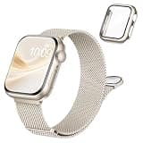 Stainless Steel Magnetic Band and Case Compatible with Apple Watch Bands Women Men 40mm 44mm 41mm 45mm 42mm 46mm, Mesh Loop Metal Band Screen Protector Cover for iWatch Series 11/SE3/10/9/8/7/6/5/4
