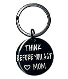 GlamSavvyFZ THINK BEFORE YOU ACT Keychain Gifts for Teen Boys Girls, 16th 17th 18th Birthday Gifts New Drivers Keyring, Graduation Keychain, Gift for Son Daughter Kids, Go to College Presents