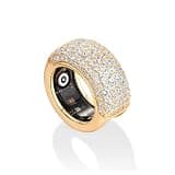 PAVOI 14K Gold Plated Pave Smart Ring Cover for Women - Statement Band - Yellow Gold, Size 8