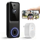 NodeBlaz Video Doorbell Camera Wireless with Receiver, 1080P, with Motion Detection Alerts, AI Humanoid Detection, IP65 Weatherproof, Secure Cloud Recording for Home Outdoor Security and Apartments