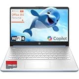 HP Pavilion Laptop 2026 Notebook for Students & Remote Work, Intel N150, 16GB RAM, 128GB Storage, 256GB SD Card, Lightweight, Long Battery Life, Wi-Fi 6, 1 Year Office 365, Win 11 Home S, Steel Blue