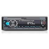 SIXWIN Single Din Car Stereo with Bluetooth 5.0 Hands Free Calling Voice Control Car Stereo FM Radio Car Mp3 Player USB AUX Port Audio Recording Car Audio System Car Audio Receivers