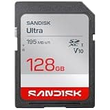 SANDISK 128GB Ultra SDHC UHS-I Card and SDXC UHS-I Card - Up to 195MB/s Read Speed, Full HD Video, V10, U1, C10 - SDSDUVQ-128G-GN6IN