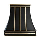 Black Stainless Steel Range Hood Wall Mount 60'' W,30'' H, 21'' D,CT Copper Tailor Custom Handmade Metal Kitchen Vent Hood, With 4-Speed Exhaust Fan & LED Light,SH3-C3-3BTRM-HS