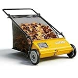 Garvee Push Lawn Sweeper,21-Inch Width Enhanced 4-Brush System with Large 3.5 cu. ft. Hopper Bag, Ideal for Yard and Garden Cleanup, Yellow
