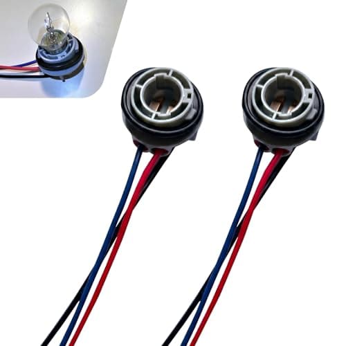 Bouauny 2PCS 1157 LED Bulb Socket Plug, Waterproof Tail Light Turn Signal Wiring Socket Harness, 2057 2357 7528 Brake Light Base Connector, Universal Car Accessories for Most Cars, Trucks, SUVs