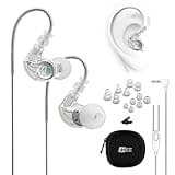 MEE audio M6 Sport Wired Earbuds, Noise Isolating In Ear Headphones, Sweatproof Earphones for Running/Gym/Workouts with Dynamic Enhanced Bass Sound, Memory Wire Earhooks, 3.5mm Jack Plug (Clear)