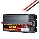 YXINHONGYUE 12V to 110V, 2200W DC 12V-72V Pure Sine Wave Car Inverter Charger for Truck, Home, Vehicles DC to AC Voltage Converter Multifunctional Off-Grid Solar Inverter,24v to 220v 50hz
