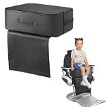Greatbubs Barber Booster Seat for Kids - Professional Salon Seat Cushion with Extra Large Foot Cover, Thick High-Density Foam & Waterproof PU Leather, Black Styling Chair Equipment for Haircuts