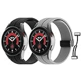 MoKo Bands Compatible with Samsung Galaxy Watch 7 FE 6 5 4 Band 40mm 44mm/Watch 6 Classic 43mm 47mm/Watch 5 Pro 45mm/Watch 4 Classic 42mm 46mm, No Gap Magnetic Clasp Silicone Sport Strap, B+LG