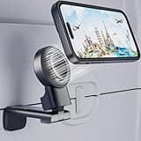 MiiKARE Travel Essentials Magnetic Airplane Phone Holder, Universal Handsfree Phone Mount for Flying with 360 Degree Rotation, Travel Must Haves Phone Stand for Desk, Tray Table, Black