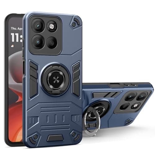 GaliJialiH for Motorola Moto Edge 60 Pro 5G Phone Case Full Protective Case Military Grade Dual Layer Shockproof Cover Rugged Protection Cover with Kickstand(Blue)