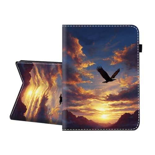 CICPLKSE Case for Samsung Galaxy Tab A 10.5 T590 T595 T597(2018 Release),Premium PU Leather Cover with Auto Sleep Wake,Eagle Flying Over Mountain