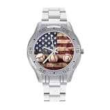 NTVOWPZO Three-Hand Analog Stainless Steel Watches for Men Easy Reader