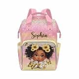 FunkyFloor Personalized Printed Name Diaper Backpack Multi Thermal Insulated Pockets Waterproof Travel Bag for Baby