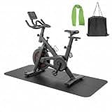 BINIMBER Bike Mat Compatible with Peloton Bike,6mm Thick,Elliptical,Treadmill Mat,Under Exercise Bike Trainer Pad for Indoor Stationary Spin Bike Gym Equipment Hardwood Floor Carpet Protector