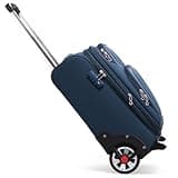 ROPLUS Laduga Softside Expandable Luggage with Large Steel Wheels Carry-On Luggage Suicase (Blue, 21-Inch)