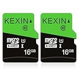KEXIN 16GB Micro SD Card 2 Pack with SD Adapter microSDHC Memory Card UHS-I C10 U1 Micro SD Card Full HD High Speed TF Card for Smartphone Tablet