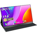UPERFECT Portable Monitor, 15.6" IPS HDR 1920X1080 FHD Eye Care Travel Screen USB C Gaming Monitor, Dual Speaker External Monitor HDMI Type-C VESA for Laptop PC Phone w/Case