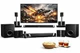 Shockwafe Ultra 9.2.4 Channel Dolby Atmos Soundbar System with Dual 10” Wireless Subwoofers and Four Surround Speakers