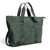 Itzy Ritzy Diaper Bag Tote – Lightweight Belong All-in-Tote Weekender Bag with 10 Pockets, Removable & Adjustable Crossbody Strap, Stroller Straps & Trolley Sleeve – For Daily Use or Travel (Green)