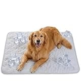 Petmorning Cooling Dog Mat for Crate, Breathable 3D Mesh Pet Bed with Moisture Wicking Core, Anti-Slip Washable Kennel Pad with Puzzle Pattern (Gray, X-Large)
