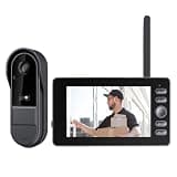 Zeerkeer Doorbell Camera No Subscription Wireless Video Doorbell, Two-Way Intercom, IPX65 Waterproof,4.3” Screen, 170° Viewing Angle, 1080P Video, No APP, No WiFi