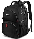 ProEtrade Travel Backpack, Extra Large Laptop Backpack Business Anti Theft TSA Approved College Work Computer Bag Fits 17 Inch Laptop with USB Charging Port for Women Men(Black)