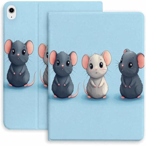 Askdfdf Cute Mice Case for iPad 9th/10th/11th Gen,Mini 5/4/3/2/1(7.9in) Mini 6 (8.3in) Mini 7(8.3in),Air 4/5/6/7,Pro 11in(2020/2021/2022/2024) Auto Wake/Sleep