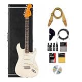 Fender American Vintage II 1973 Stratocaster - Olympic White Bundle with Hat, Strap, Instrument Cable, Guitar Cleaning Kit, and Austin Bazaar Instructional DVD