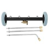 CHICIRIS Pressure Washer Undercarriage Cleaner, 15.75 Inch Surface Cleaner Attachment with 4 Stainless Steel Nozzles and Extension Wand, 4000 PSI for Underbody Car Wash