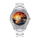 FekiLoot Watches for Men Big Face Stainless Steel Wristwatch Casual Watch
