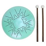 Omquot Steel Tongue Drum 8 Notes Chakra Tank Alloy Pig Pattern Percussion Instrument Present for Meditation Yoga Cyan