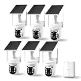 SOLIOM Security Cameras Wireless Outdoor, 6-Camera Solar Security System, 5MP 3K Color Night Vision, Radar Motion Detection, 360° Auto Tracking, No Monthly Fees, 64GB Local Storage