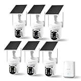 SOLIOM Security Cameras Wireless Outdoor, 6-Camera Solar Security System, 5MP 3K Color Night Vision, Radar Motion Detection, 360° Auto Tracking, No Monthly Fees, 64GB Local Storage