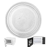 9.6 Inch Universal-Fit Microwave Glass Turntable Replacement, with 3-Arm Ring for 17-25L Microwaves - Clear