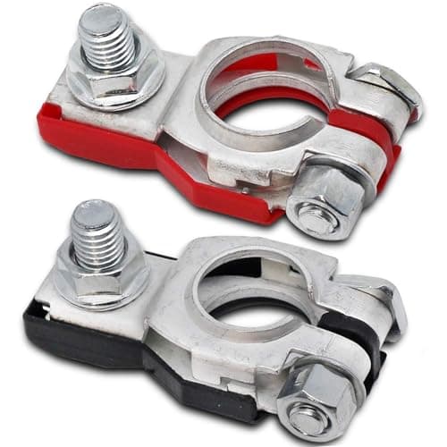 zcypeaf 2PC Battery Terminal Connectors for Toyota Sienna 2021 2022 2023 2024 — Copper Car Battery Terminals, Positive & Negative, Easy Install, Stable Current,A