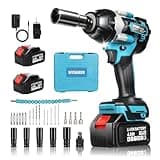 Cordless Impact Wrench, 1180Ft-lbs (1600N.m) Impact Driver – 1/2 Inch 3-in-1 Impact Gun, 21V High Torque 2500RPM Impact Drill with 2 x 4.0Ah Battery, Brushless Impact Wrench Set for Car/Truck/Mower