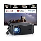 1500 ANSI lumens built-in streaming app full HD smart projector, HAPPRUN 4K projector, supports Wi-Fi and Bluetooth, Dolby audio, 300-inch large screen, suitable for home, outdoor, and indoor viewing