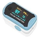 Easy@Home Fingertip Pulse Oximeter: SpO2 Blood Oxygen Saturation Meter and Heart Rate Monitor - Portable OLED Rotatable Display with Batteries Included Lanyard -EHP029