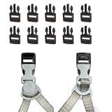 VivaElara Helmet Replacement Buckles - Compatible with Black Diamond Half Dome Helmets, 10-Pack (Black), Helmet Repair Parts