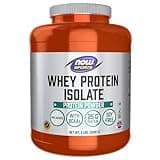 NOW Foods Sports Nutrition, Whey Protein Isolate, 25 g With BCAAs, Unflavored Powder, 5-Pound