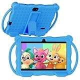 Vyrolinia Kids Tablet 7 inch Android for Toddler, 4GB (2GB+2GB Expand) RAM 32GB ROM Bluetooth IPS Screen Google Play YouTube Parental Control Dual Camera Shockproof Case for Educational Games (Blue)
