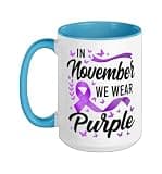 Alzheimer's Dementia Awareness Support Month In November We Ceramic Mug, Blue/White, 15oz