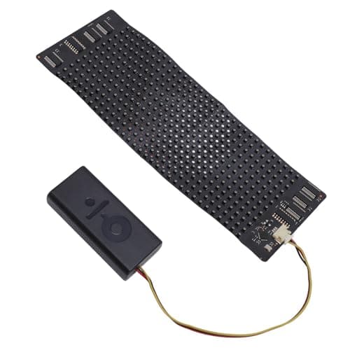 Phefop Programmable Flexible LED Display 12x32 Pixel Rollable RGB LED Screen with APP Control for Bags Hats Glasses Bracelets Shoes Helmets Bottles