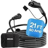 EV Charger Extension Cable, 21ft 40Amp J1772 Extension Cable Compatible with 110V-240V SAE J1772 EV Chargers, Suitable for J1772 EVs/PHEVs, Level 1/ Level 2 IP66 Car Charger Extension Cord with Bag